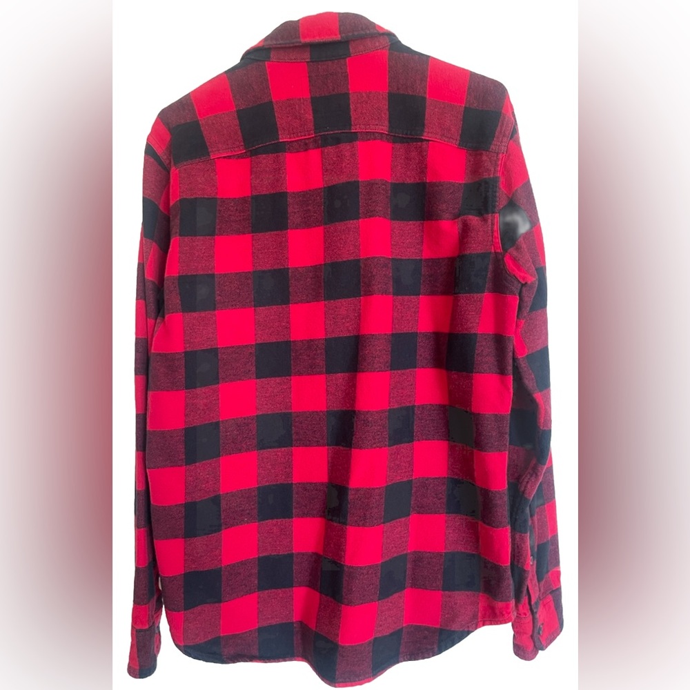 Hollister Red/Black Buffalo Plaid Flannel Button Down Men's Sz M - Picture 2 of 6